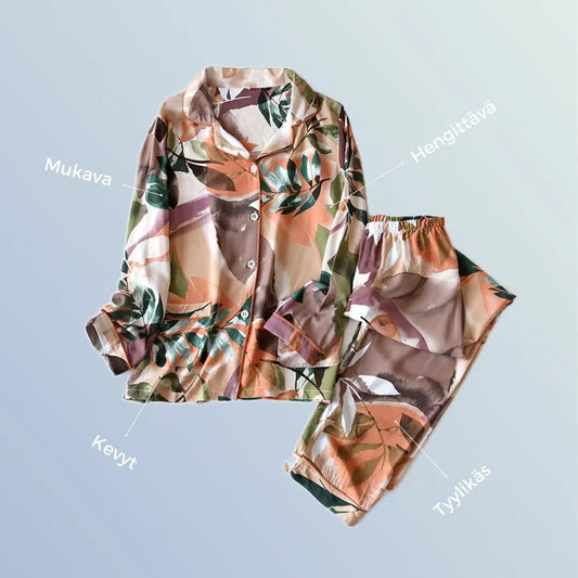 LunaNightwear Cozy - Mukava ja kauniisti kuvioitu pyjamasetti |  | Luna Wear